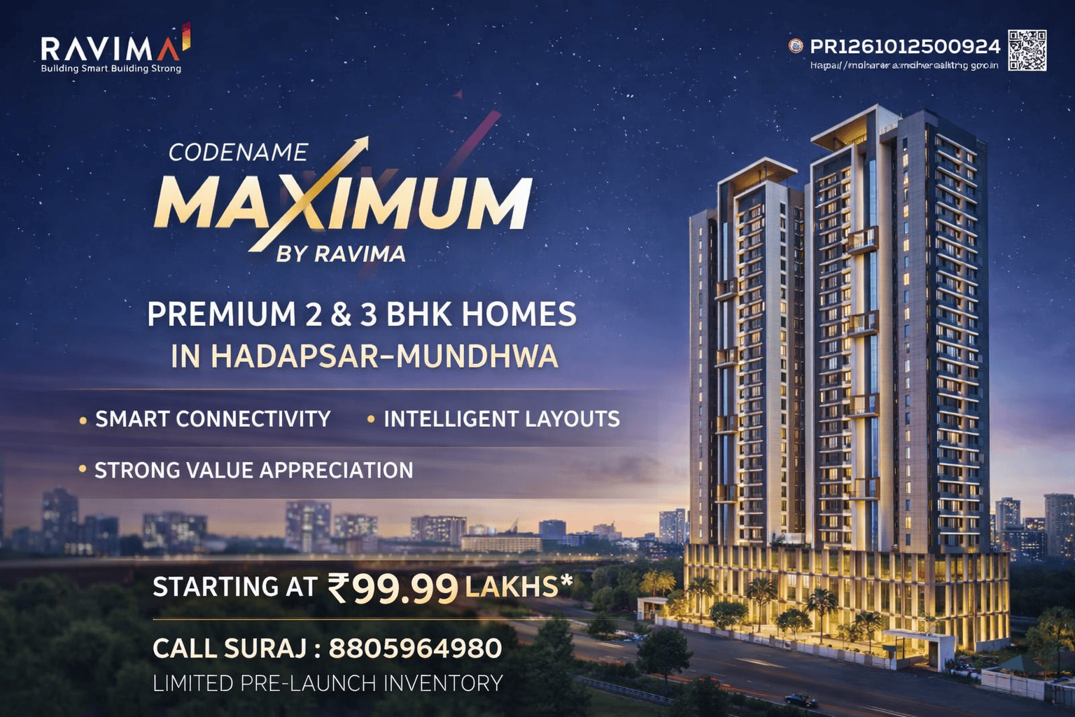 Codename Maximum by Ravima – Premium 2 & 3 BHK Homes in Hadapsar–Mundhwa